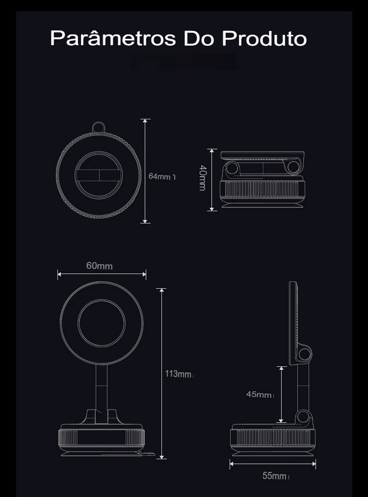 Suporte magnético para telefone 360°